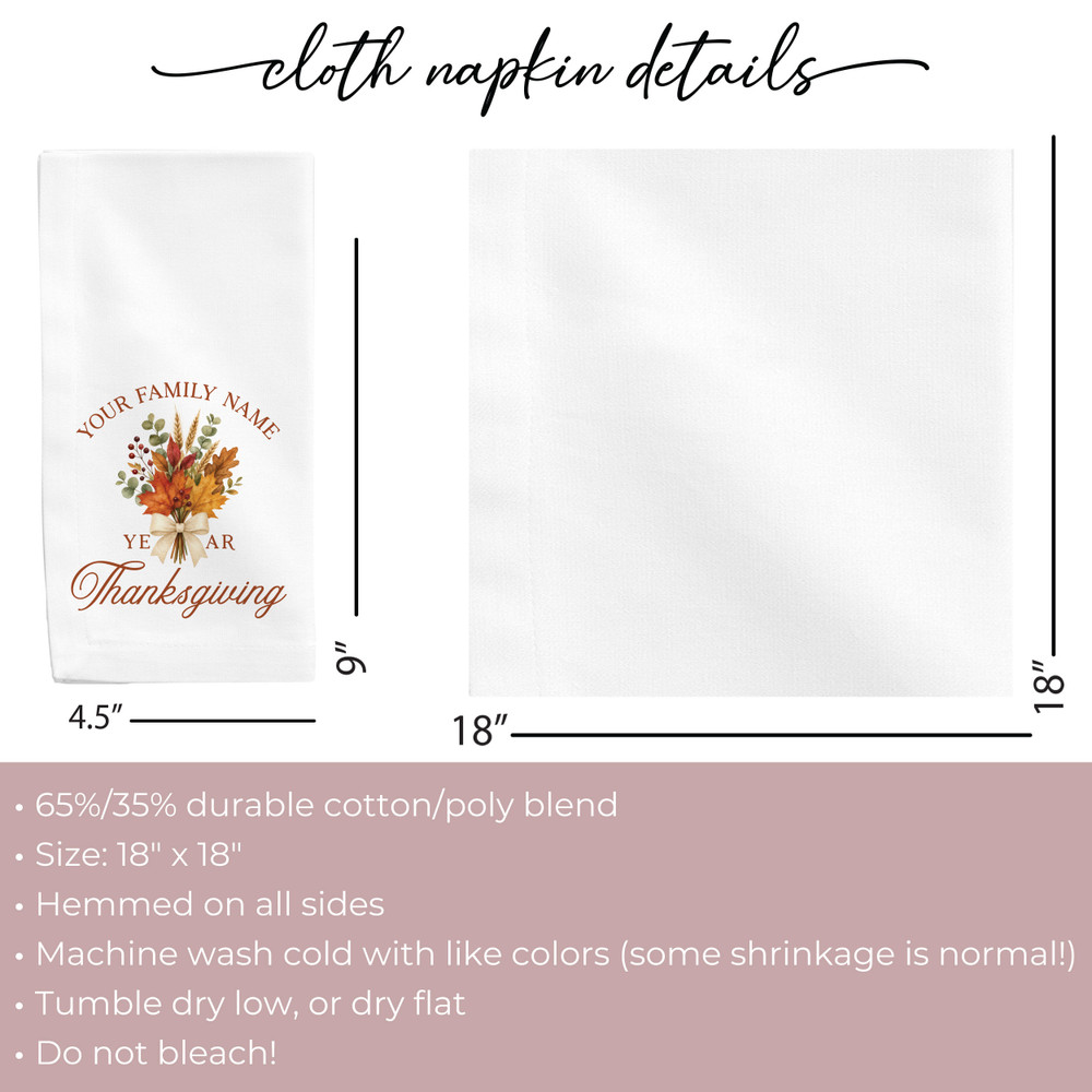 Family Thanksgiving  Napkins