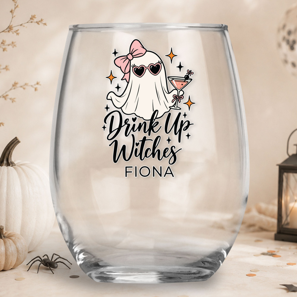 Ghostly Gals Shatterproof Wine Glass