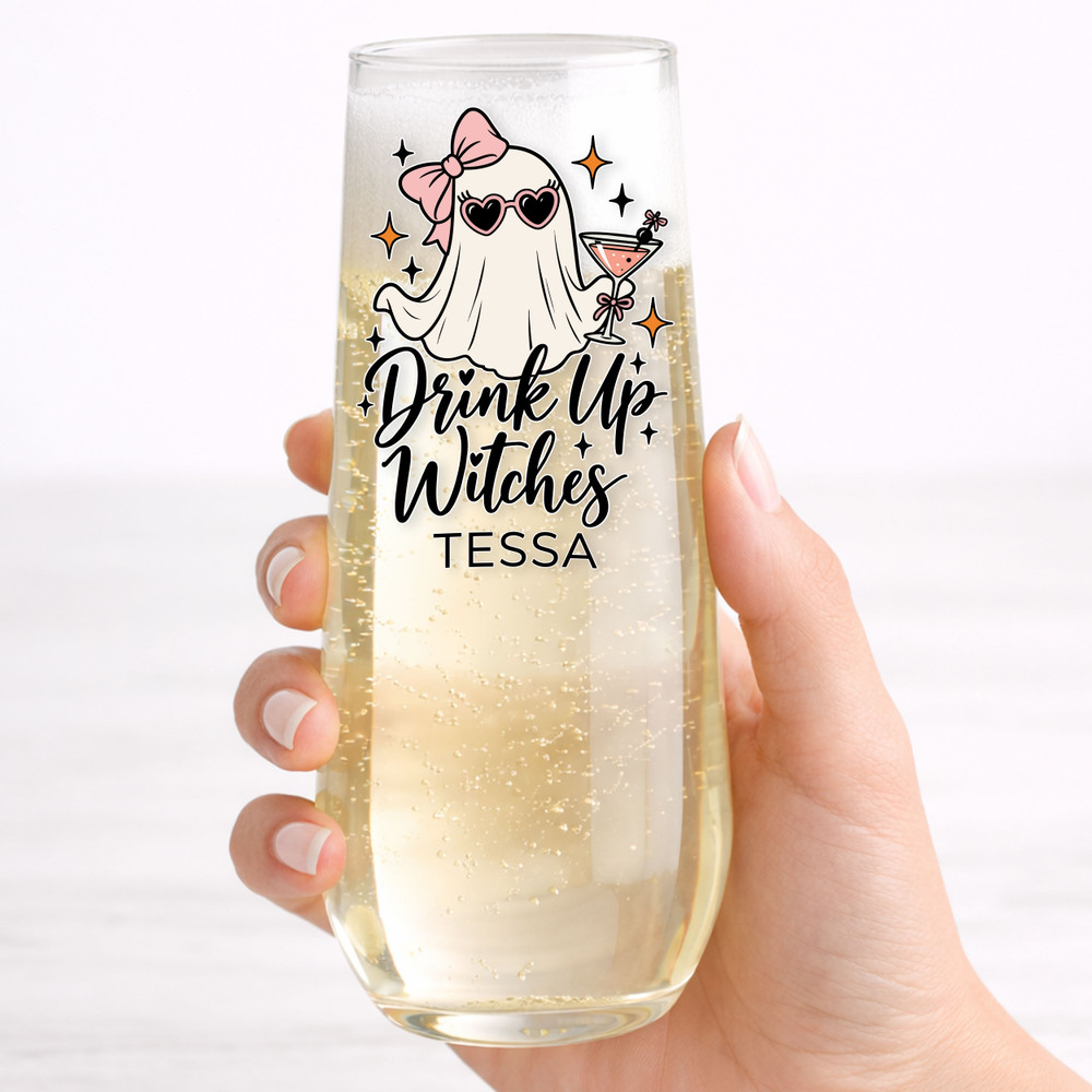 Ghostly Gals Champagne Flute