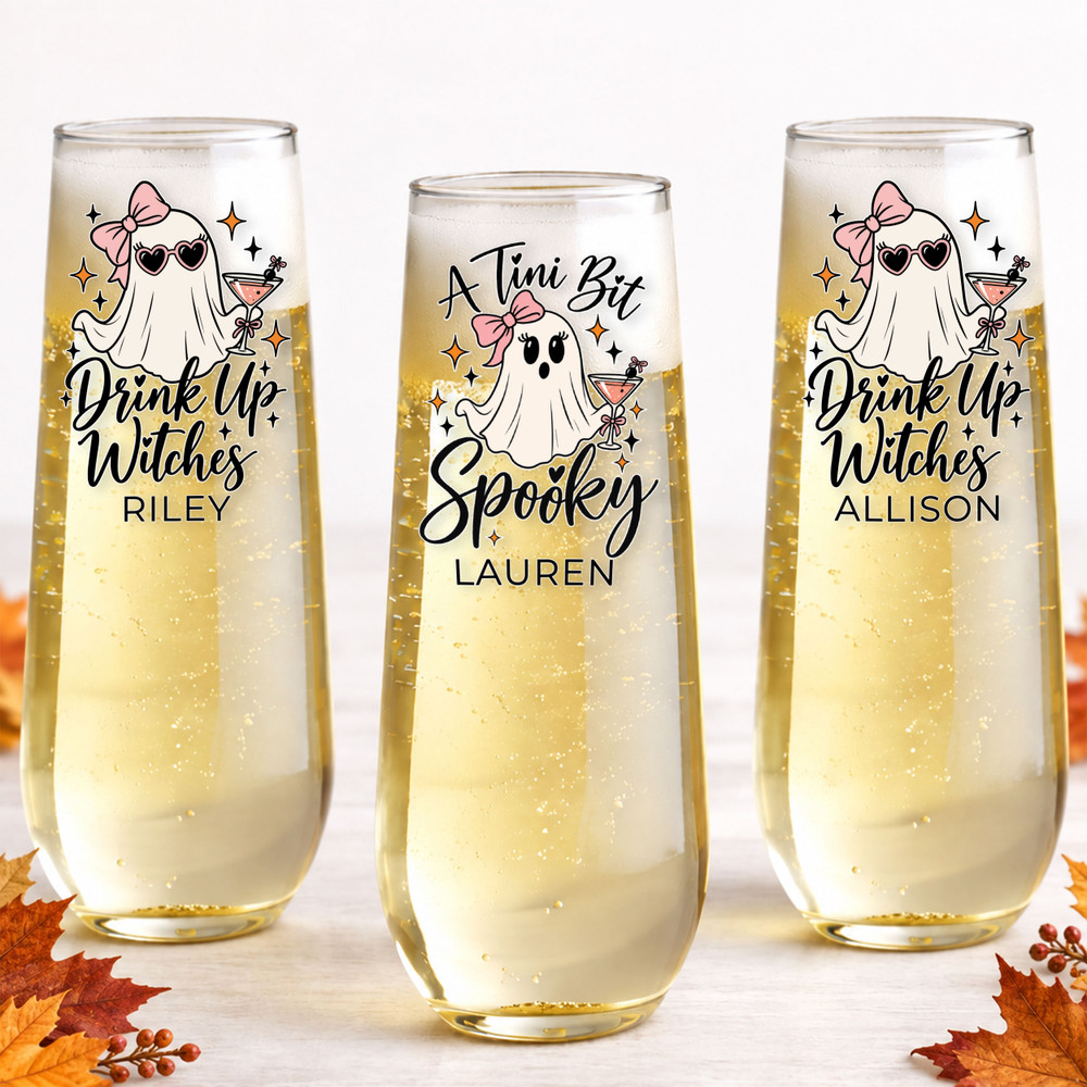 Ghostly Gals Champagne Flute