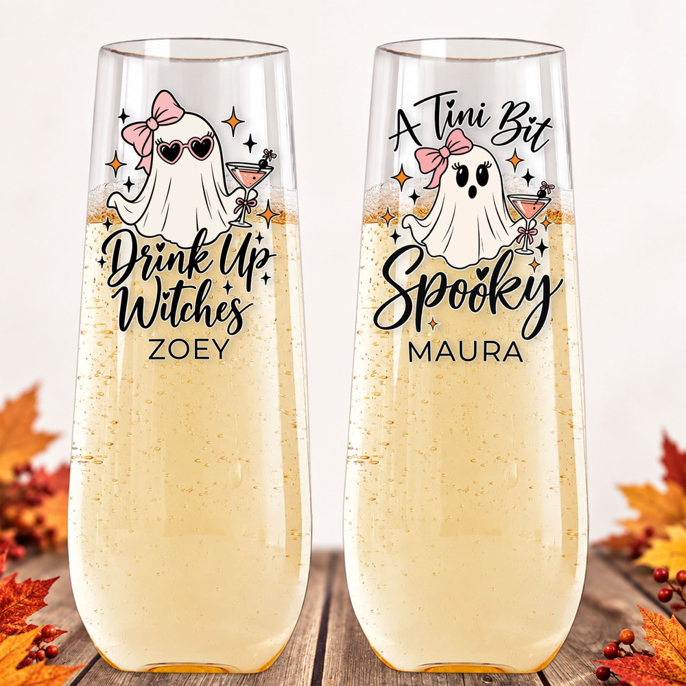 Ghostly Gals Champagne Flute