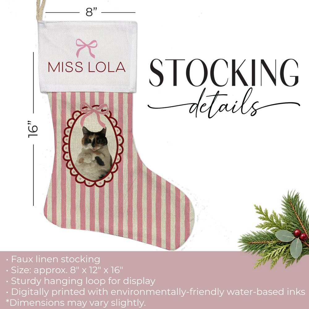 Bow Pet Photo Stockings