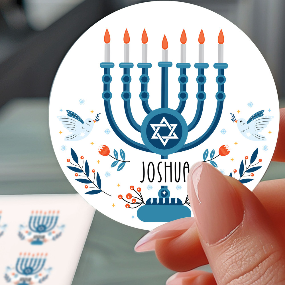 Love and Light Hanukkah Name Labels