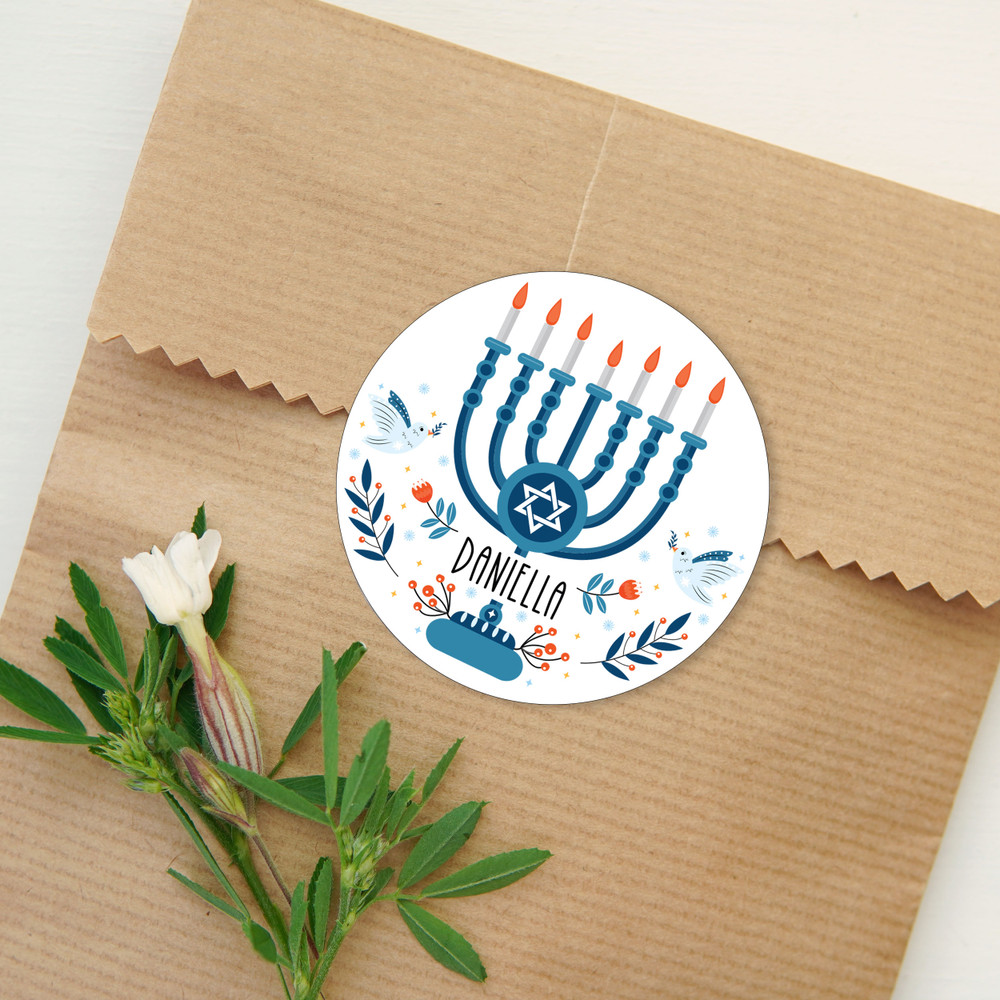 Love and Light Hanukkah Name Labels