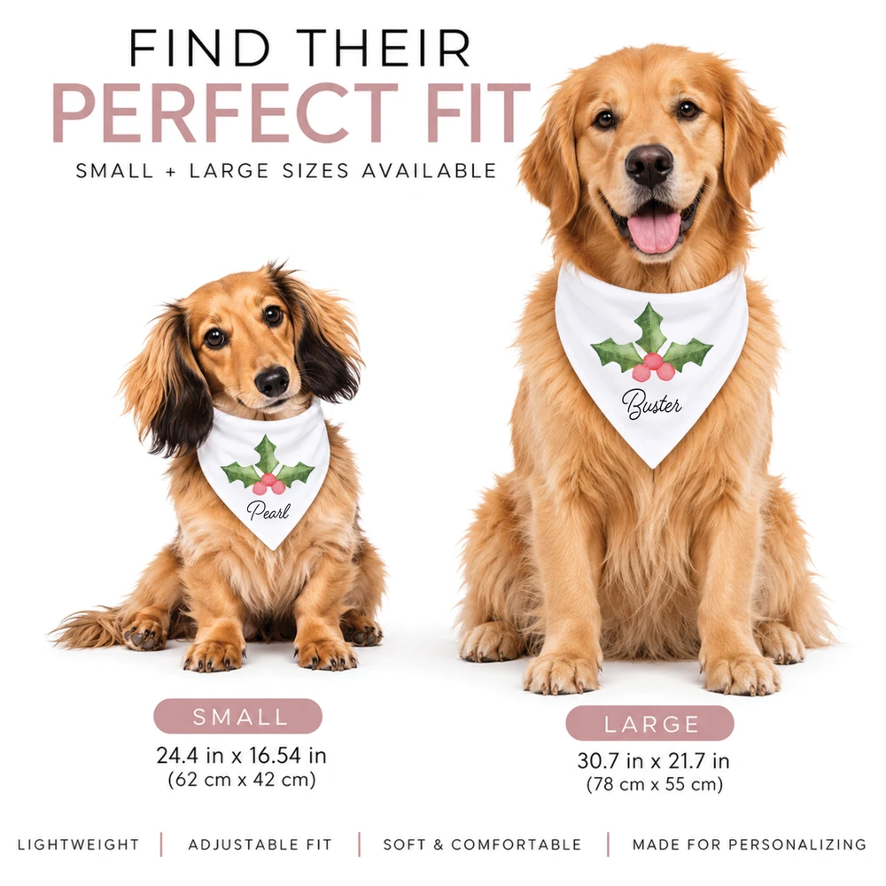 Holly Name Dog Bandana