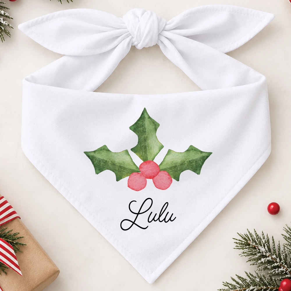 Holly Name Dog Bandana