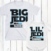 Personalized Big Jedi Kids Shirt with Blue Jedi Design - Personalized Little Jedi Baby Bodysuit - Custom Jedi Outfits for Children - Toddler Boys Shirt with Name