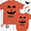 Pumpkin Face Halloween Shirt Set