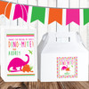 Personalized Party Favor Stickers: Pink Dinosaur