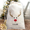 Red-Nosed Reindeer Custom Christmas Gift Bags - Personalized Holiday Party Favor Bags for Kids + Adults