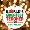 Personalized World's Greatest Teacher Christmas Ornament with Apple Design - Custom Name Keepsake Ornament