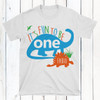 Personalized Blue Dinosaur First Birthday T-Shirt