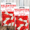 Personalized Valentine's Day Favor Bag Kits - Custom Candy Bags for Valentine's Day Party - Kids Valentines Treat Bag Tops + Clear Cello Favor Bags - Valentine Goodie Bags - Happy Valentines Day Bags with Pink, Red and White Hearts