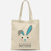 Personalized Easter Tote Bag for Boys: Blue Mod Bunny