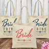 Classic Diamond Bride Tribe Custom Tote Bags for Bridesmaids - Personalized Bride Tribe Bags - Custom Canvas Bridal Party Totes - Personalized Bachelorette Party Tote Bags - Custom Bridal Shower Large Favor Bags with Names - Pink and Navy Designs