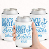 Boats Booze & Besties Can Coolers
