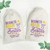 New Orleans Party Favor Bags - Personalized NOLA Gift Bags - Mardi Gras Party Supplies - New Orleans Vacation Gift Bags - Beignets, Booze and Besties Custom Printed Canvas Cloth Bags