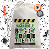 Personalized Halloween Party Favor Bag for Kids - Zombie Treats - Bag Of Treats Custom Canvas Favor Bags