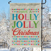 Holly Jolly Christmas Faux Linen Garden Flag