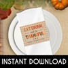 Printable Gobble Til You Wobble Thanksgiving Napkin Rings (Instant Download)