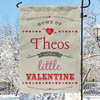 Little Valentines Personalized Faux Linen Garden Flag