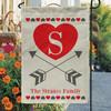 Cross My Heart Faux Linen Garden Flag