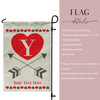 Cross My Heart Faux Linen Garden Flag