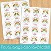 Retro Rainbow with Smiley Face Clouds Stickers - Personalized Rainbow Valentine's Day Stickers - Kids Valentines Day Stickers - Custom Valentines Favor Labels for Girls - Bulk Valentines Day Party Favor Labels