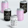 Wife of the Party Bachelorette Can Coolers - Custom Can Cozies - Personalized Slim Can Sleeves for Hard Seltzer