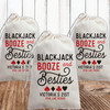Blackjack Party Supplies - Gambling Theme Bachelorette Party Favor Bags - Personalized Casino Party Favor Bags - Las Vegas Girls Trip Gift Bags - Funny Poker Party Supplies- Vegas Girls Trip Vacation Gifts - Blackjack, Booze, and Besties - Custom Printed Canvas Drawstring Favor Bags - Monte Carlo Theme Party
