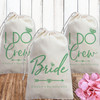 Diamond I Do Crew Custom Favor Bags - Personalized Bride and Bridal Party Gift Bags - Canvas Drawstring Bags for Bridesmaids - Bridal Shower and Bachelorette Party Favor Bags