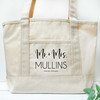 Modern Mr. & Mrs. Honeymoon Beach Tote Bag