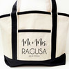 Modern Mr. & Mrs. Honeymoon Beach Tote Bag