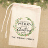 Watercolor Wreath Christmas Gift Bags - Personalized Christmas Party Favor Bags for Candy or Small Gifts