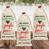 Custom Jingle Juice Christmas Canvas Wine Bag