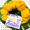 Beignets Booze & Besties Hair Scrunchies - New Orleans Bachelorette Party Favors - NOLA Girls Trip Gifts - Custom Hair Ties - Yellow Scrunchies