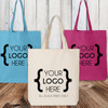 Custom Logo: Colored Canvas Tote Bag (Black Print Only)