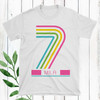 Personalized Girls Birthday Outfit with Neon Rainbow Number Design 7