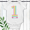 Personalized Girls 1st Birthday Outfit - Girls First Birthday Retro Rainbow Number Shirt