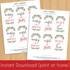 Watercolor Holly Printable Holiday Gift Tags - Instant Download Digital PDF File Christmas Gift Tags to Print at Home - Comfort & Joy - Merry & Bright - Peace & Love