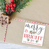 Gold Holly Merry & Bright Christmas Gift Labels