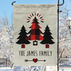 Perfectly Plaid Trees Faux Linen Garden Flag