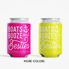 Colored Bachelorette Can Coolers: Boats Booze & Besties 