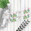 Personalized Wedding Water Bottle Labels: Desert Floral Cactus & Succulents