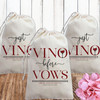 Custom Wine Bachelorette Party Favor Bags - Personalized Wine Theme Gift Bags Vino Before Vows  + Just Vino - Wine Tasting Bridal Shower Favors