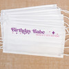 Diamond Birthday Babe + Squad Disposable Face Masks for Adults, Women, Teens - Purple and Pink