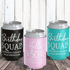 Custom Hello Birthday Squad Can Coolers - Personalized 50th Birthday Colored Can Cozy