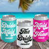 Bridal Party Custom Can Coolers for Retro Bachelorette or Wedding 