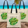 Custom Tropical Welcome Tote Bags for Destination Wedding - Personalized  Monstera Leaf Bags - Custom Printed Wedding Welcome Bags for Island Wedding 