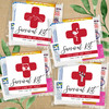 Personalized Classic Red Cross Survival Kit Labels + Bags - Custom Hangover Recovery Kit Bags + Stickers
